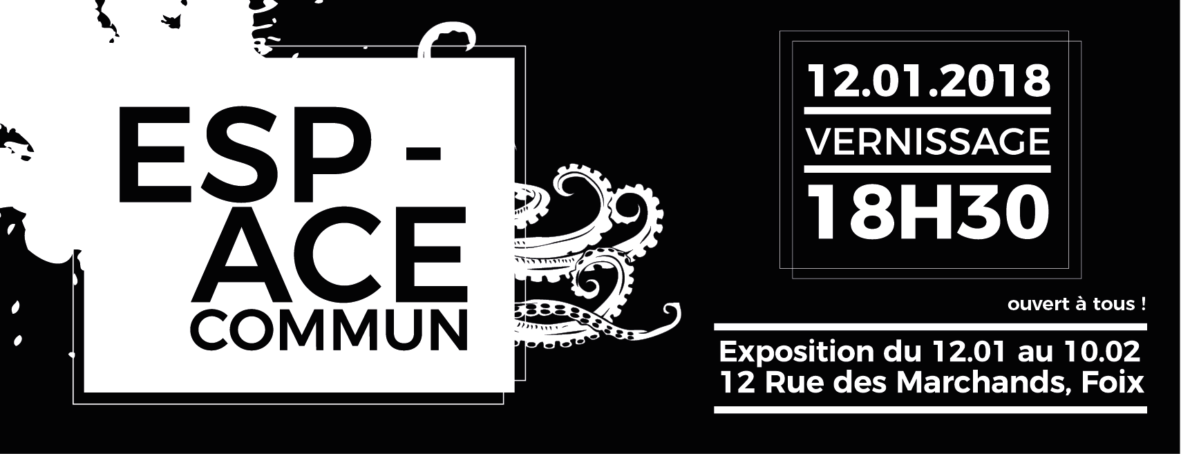 espace commun bandeau vernissage