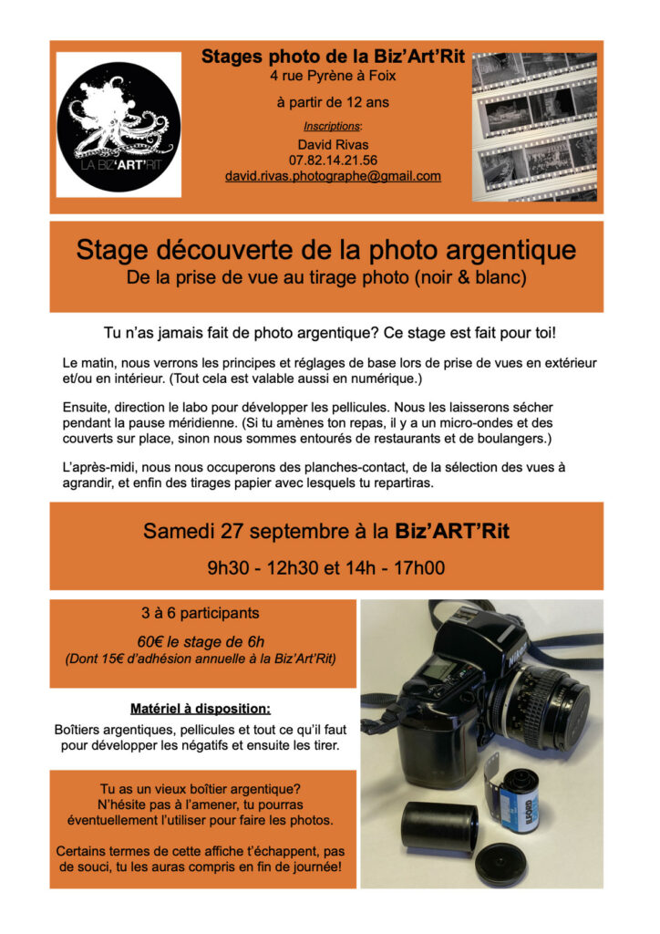 Stage photo argentique septembre 2025
