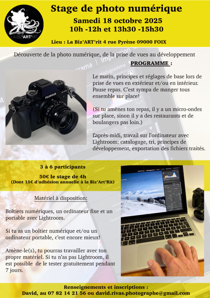 Stage photo numérique octobre 2025