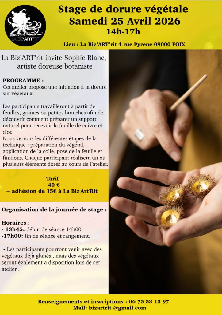 Stage « Dorure végétale »
